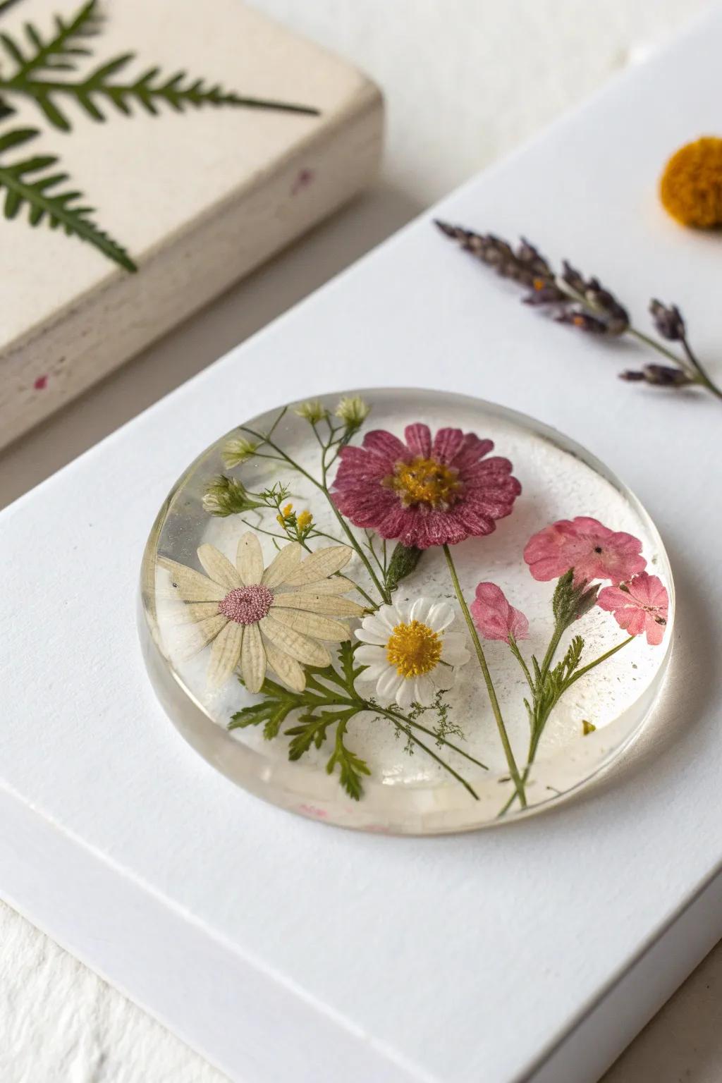 Capture the beauty of nature with pressed flower magnets—a perfect blend of art and simplicity.
