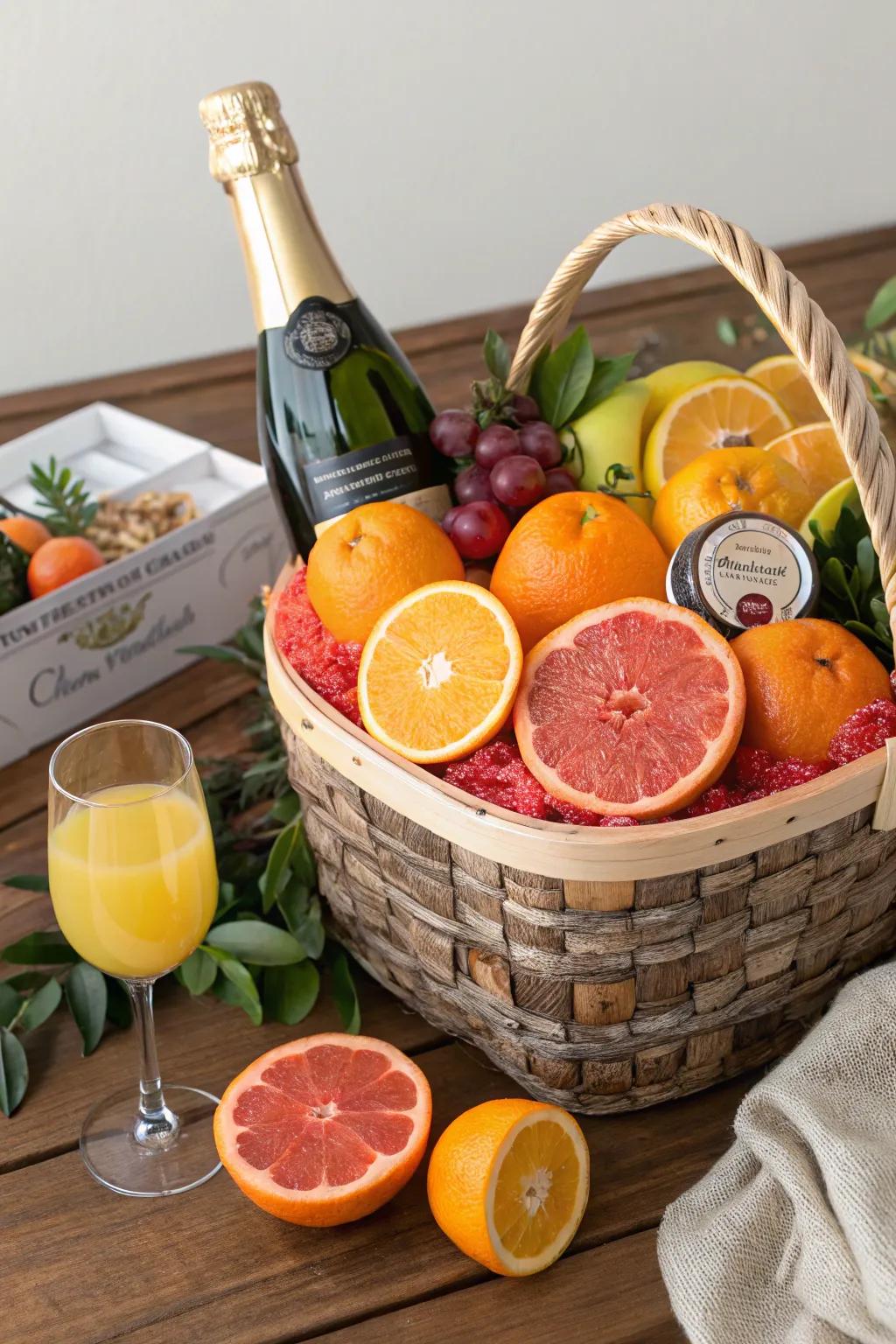 Citrus celebration basket for a zesty flavor.