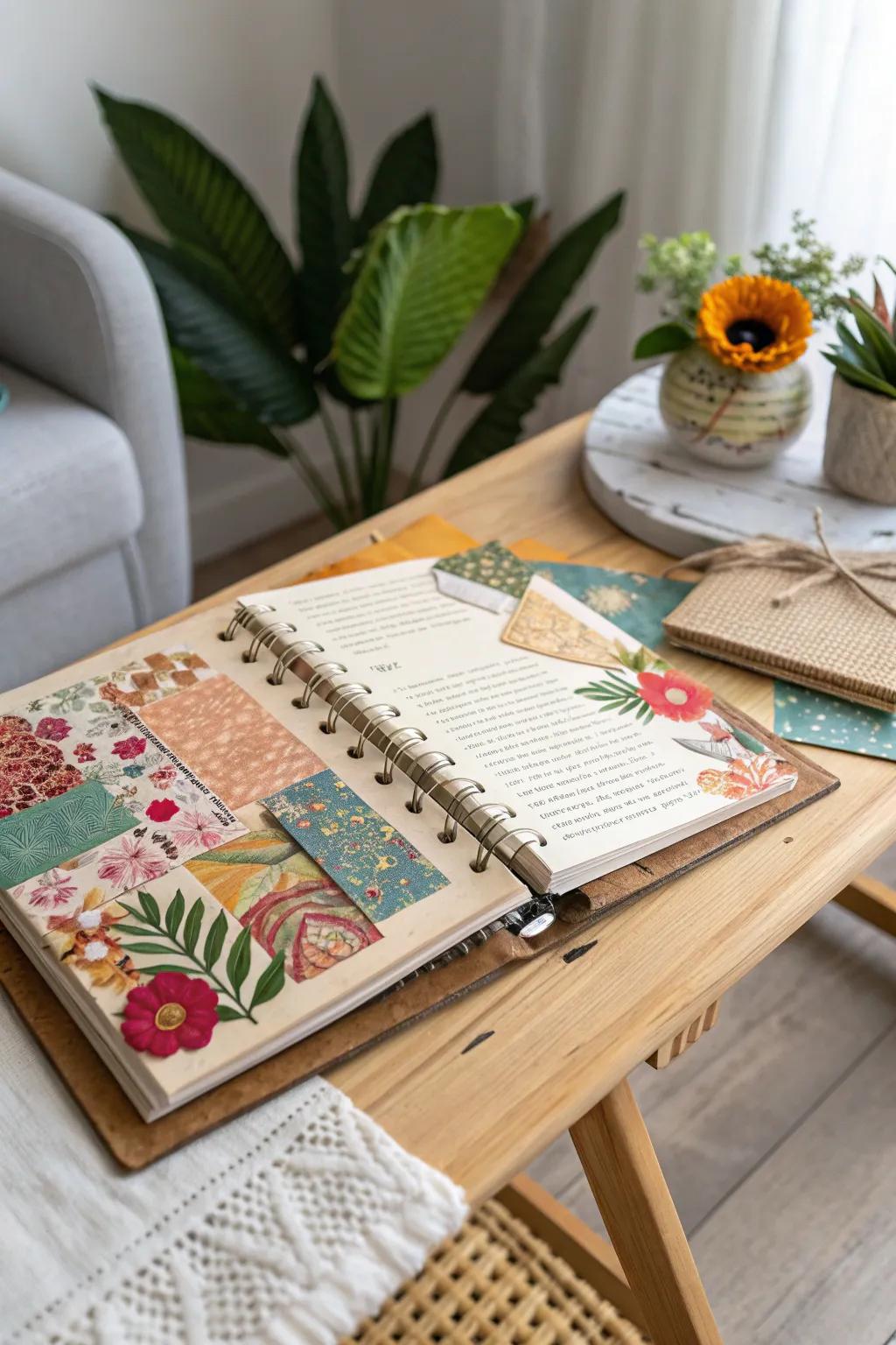 Discover the art of storytelling through layered textures and vibrant colors in your sketchbook collages. #MixedMediaMagic