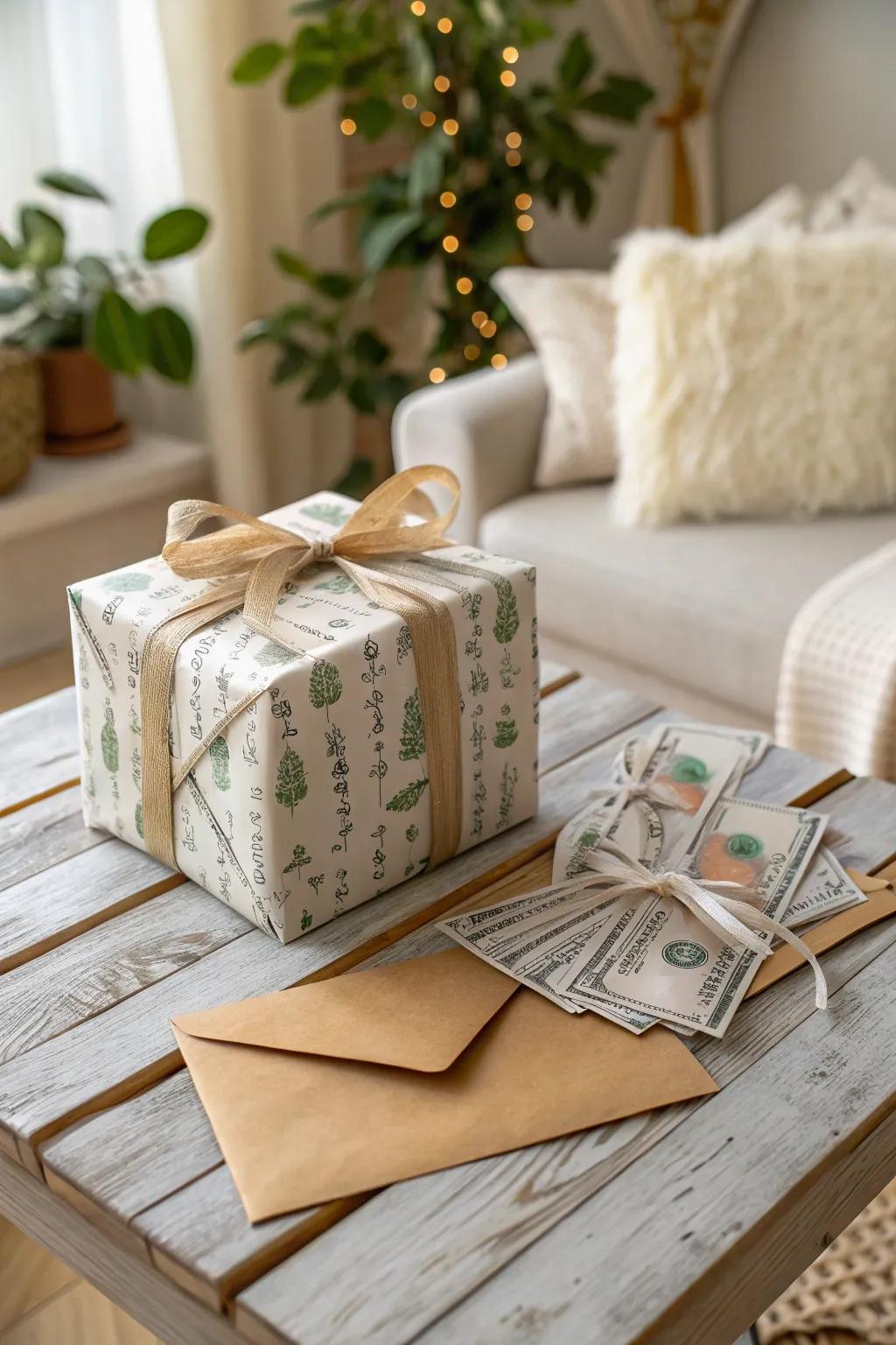 Beautifully Wrapped Money Gift with a Personal Touch