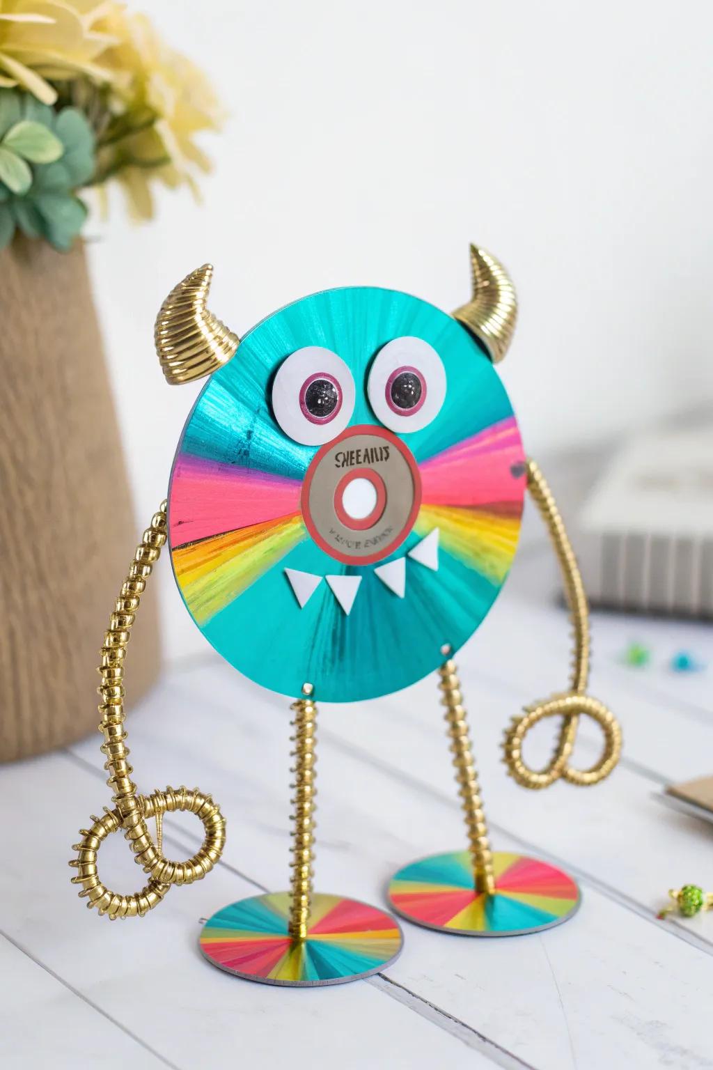 Transform your old CDs into quirky, colorful monsters that shine and delight!