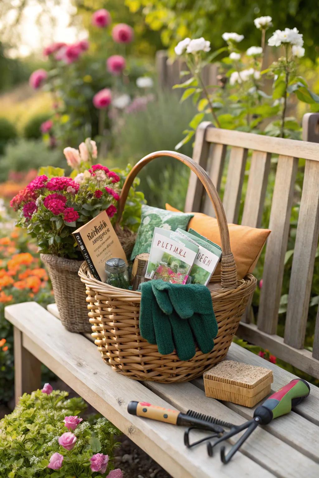 Inspire mom's green thumb with a gardener's dream basket.