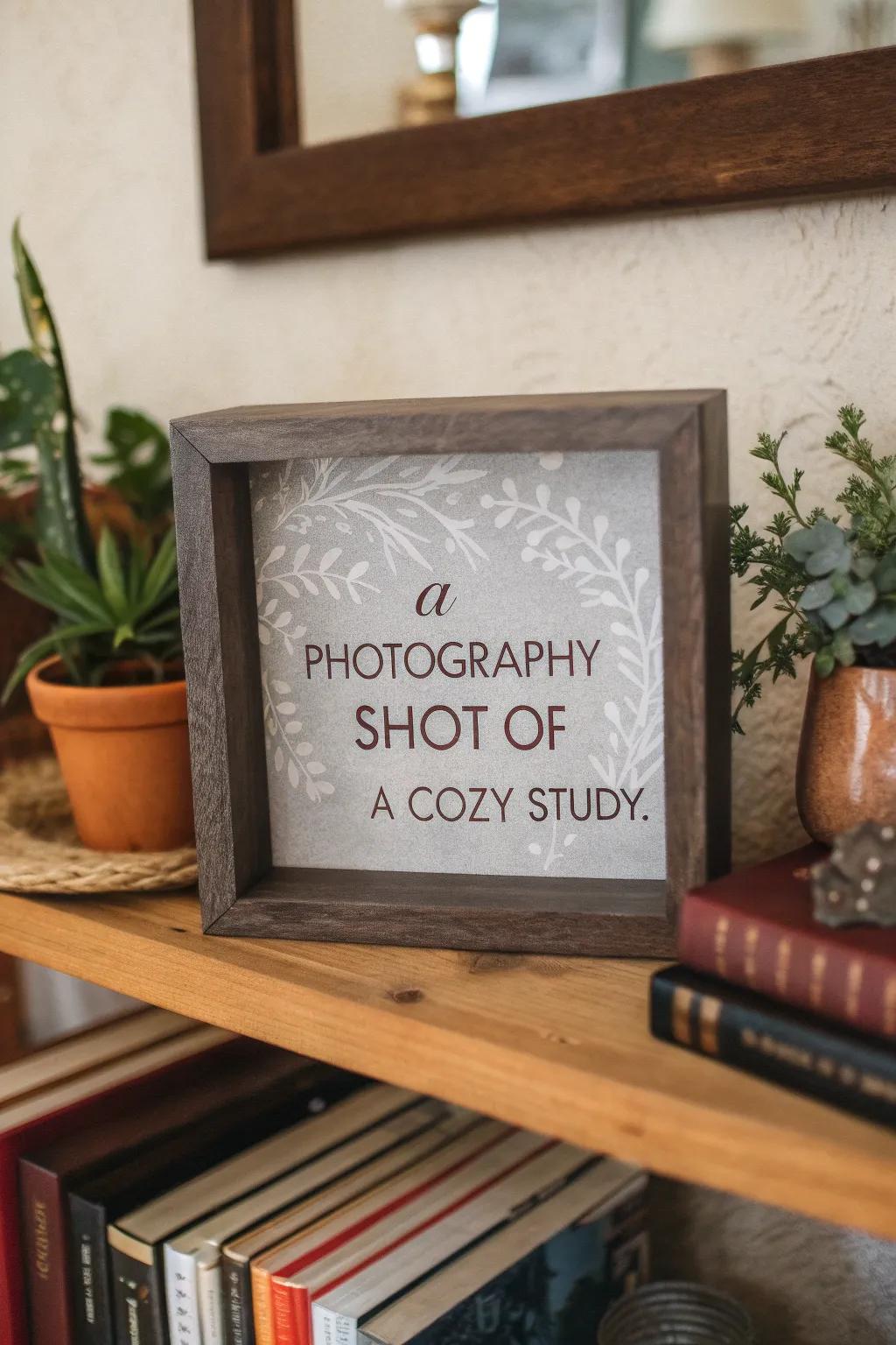 A shadow box featuring a heartfelt quote for Mother's Day.