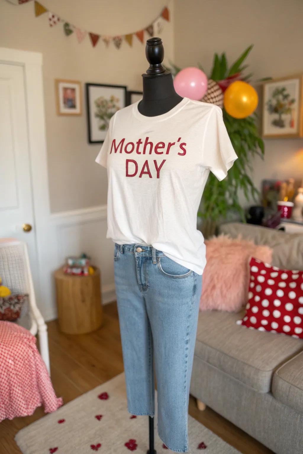 A humorous shirt that adds laughter to mom life.