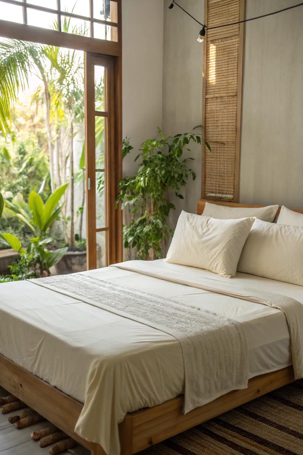 Bamboo bedding for a sustainable choice.