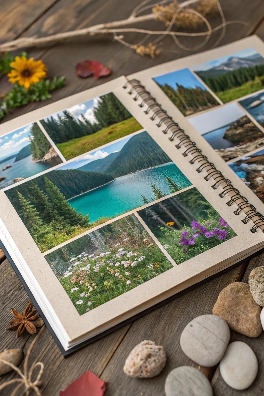 Transform your nature photos into stunning mosaics—a perfect blend of simplicity and artistry for your scrapbook.