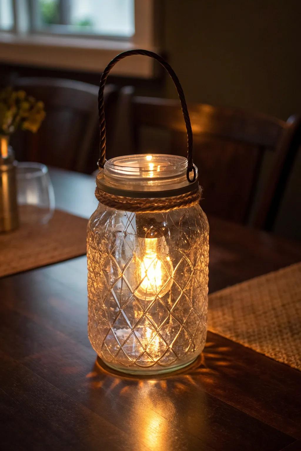 Illuminate your space with rustic elegance: DIY Mason Jar Lamps.