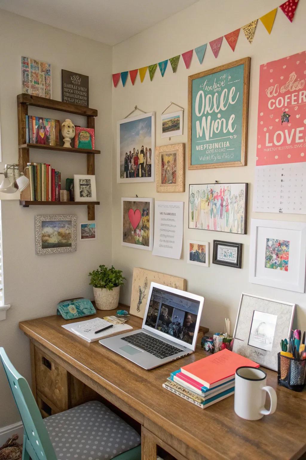 Make your office a personal sanctuary with meaningful decorations.