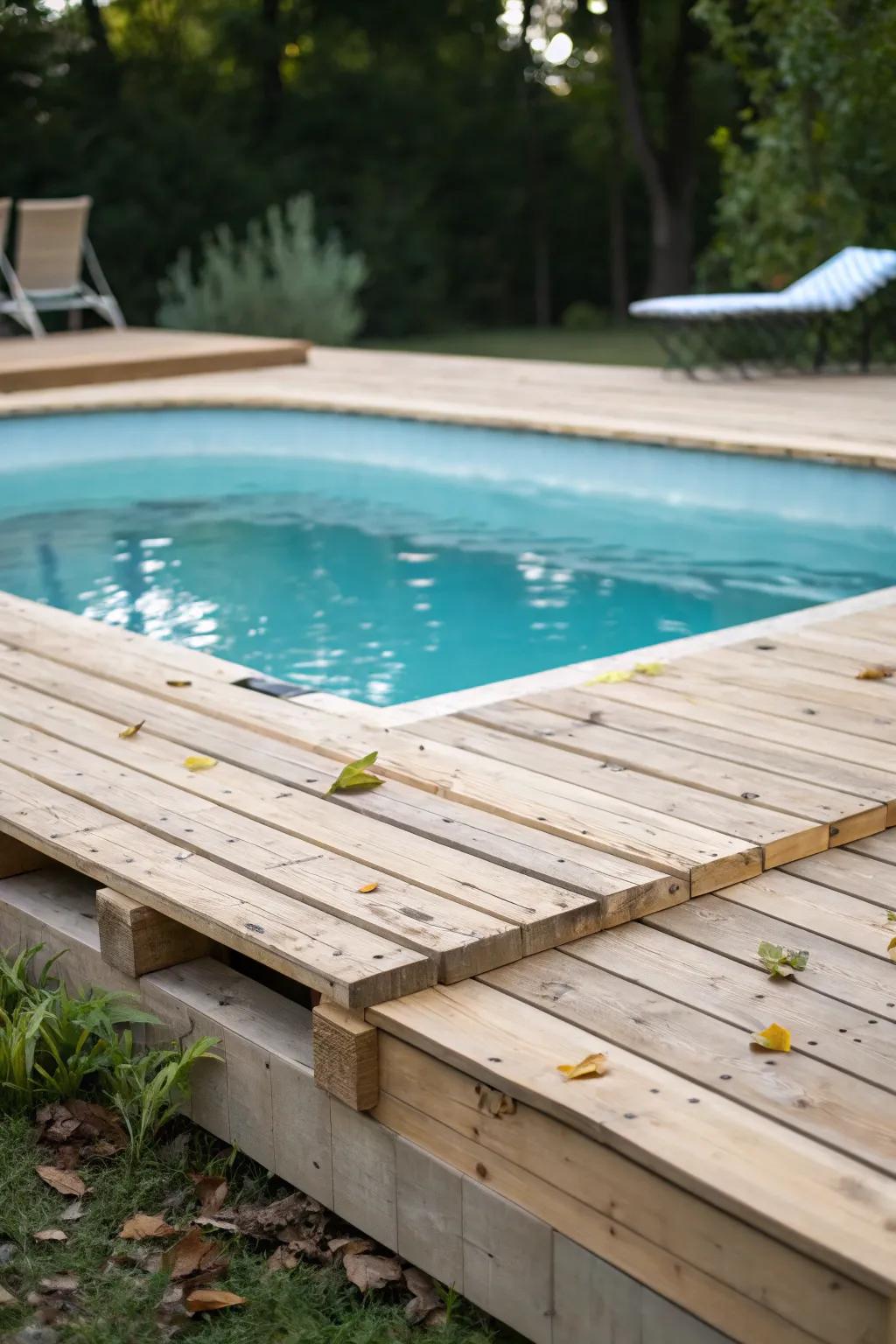 Embrace minimalism with a natural finish on your pallet deck.