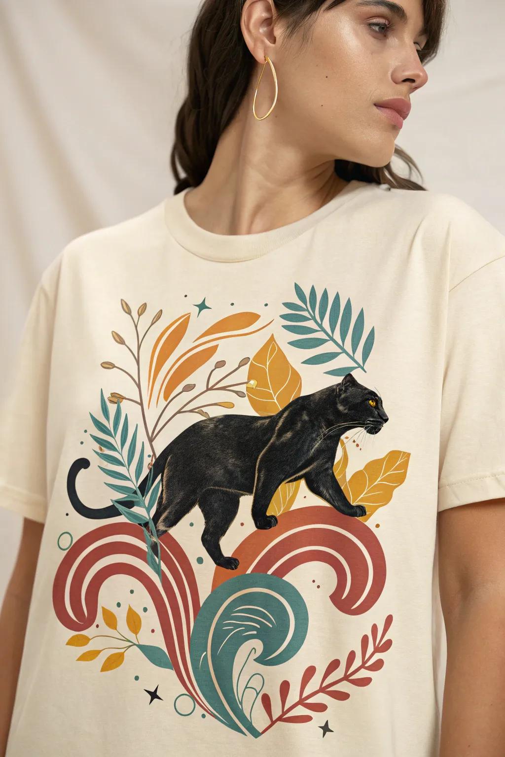 Unleash your style with dynamic panther graphics that transform your shirt into a masterpiece.
