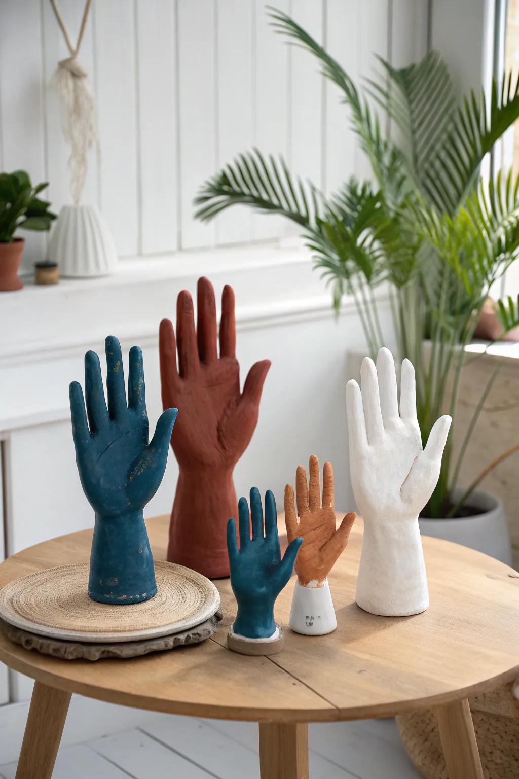 Celebrate family unity with a touch of artistry and elegance. Plaster hands crafted with love, capturing the essence of connection.