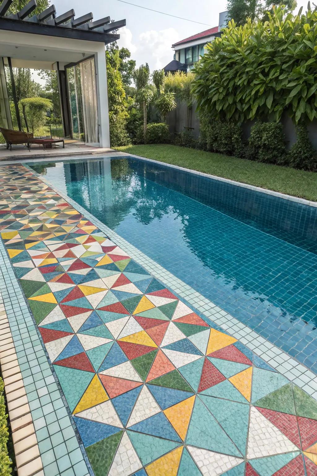 Express your style with an abstract mosaic design.