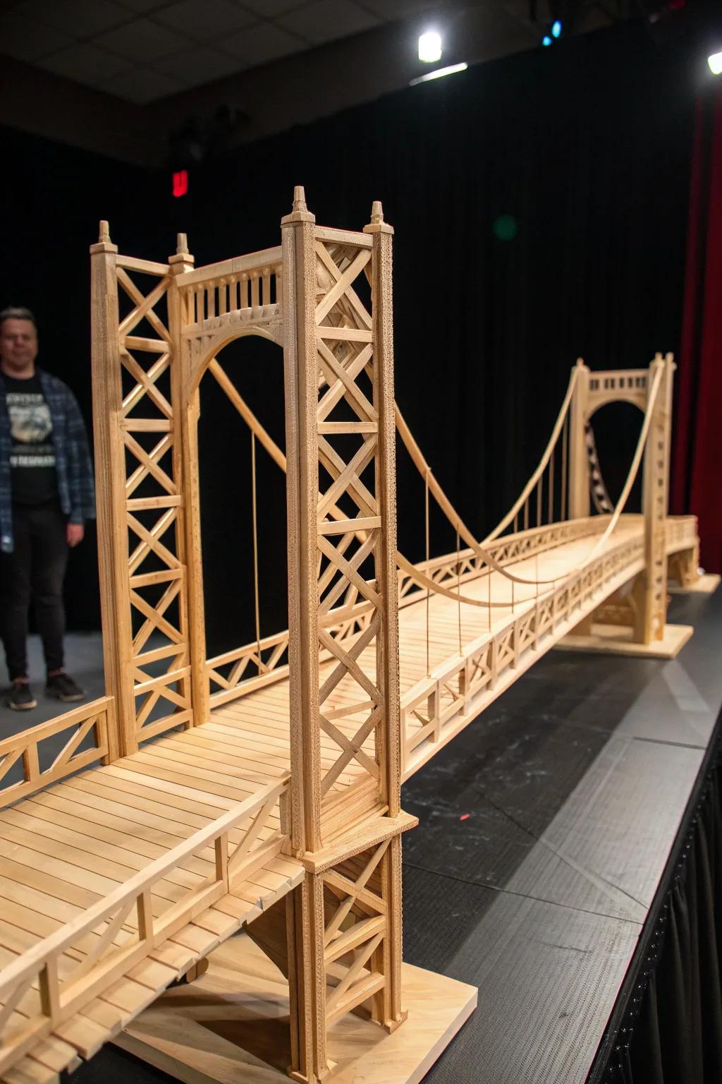 Embrace the beauty of simplicity with this elegant popsicle stick beam bridge, perfect for beginners and enthusiasts alike.