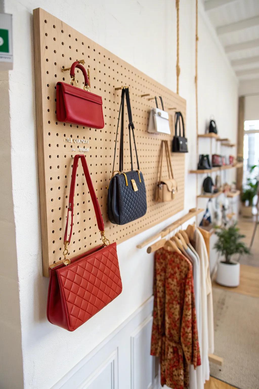 Transform your space with a chic pegboard display—where minimalist design meets bold elegance.