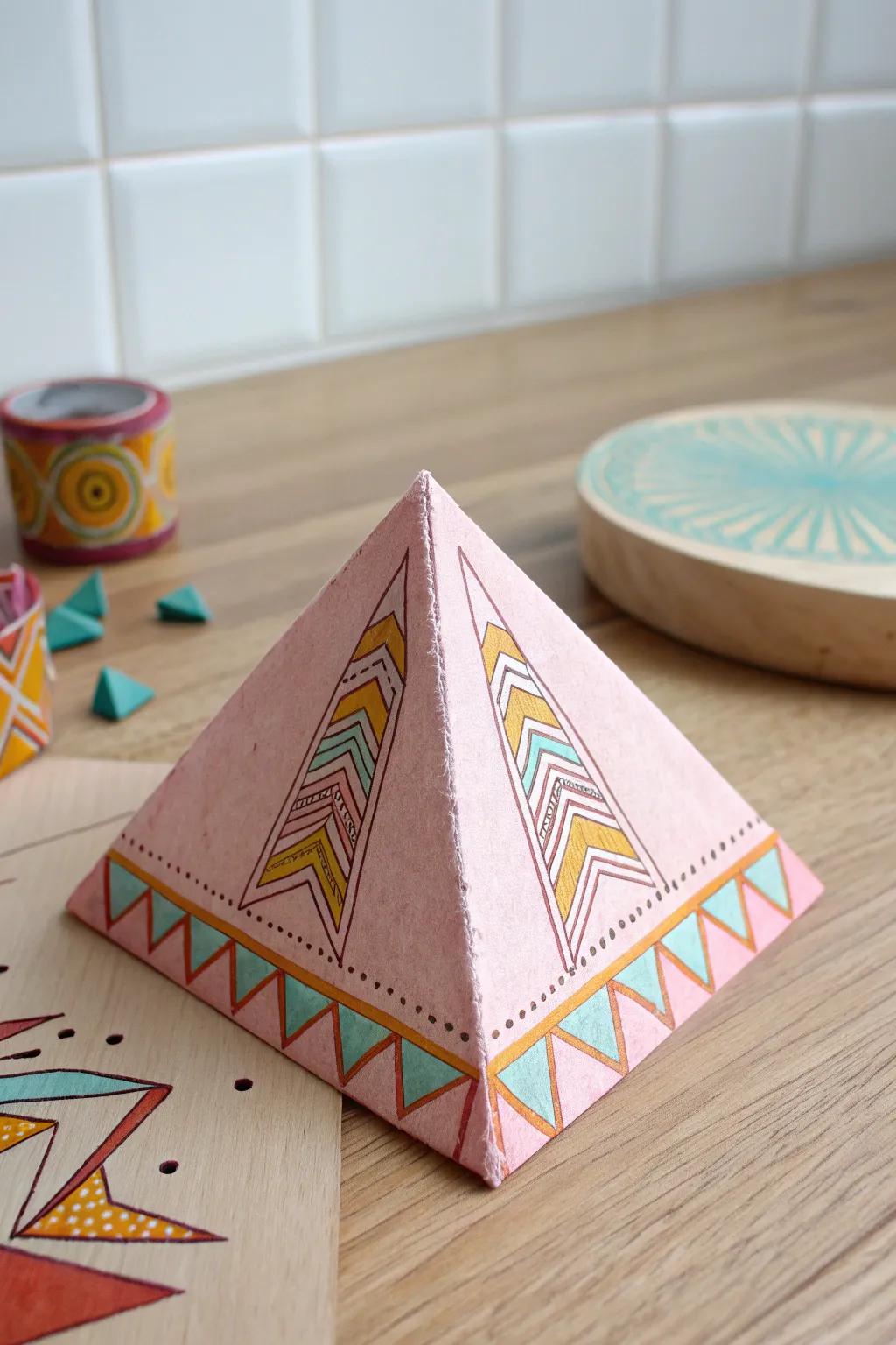 Unleash Creativity: A Simple Paper Pyramid Craft for Little Artists!