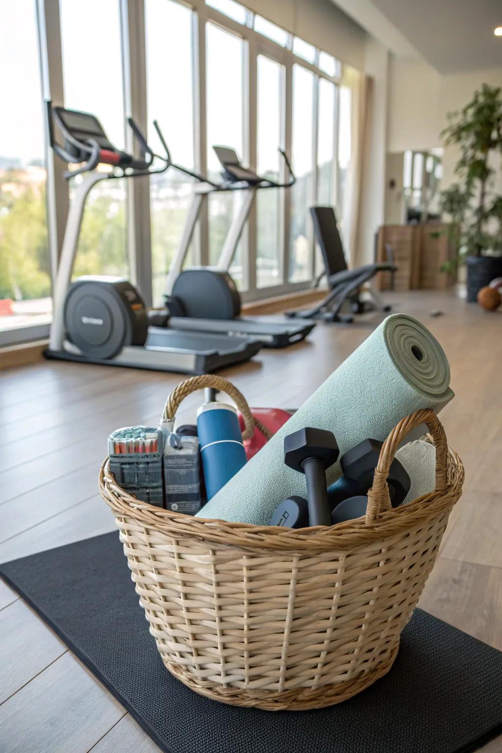 Inspire wellness with this fitness-focused basket.