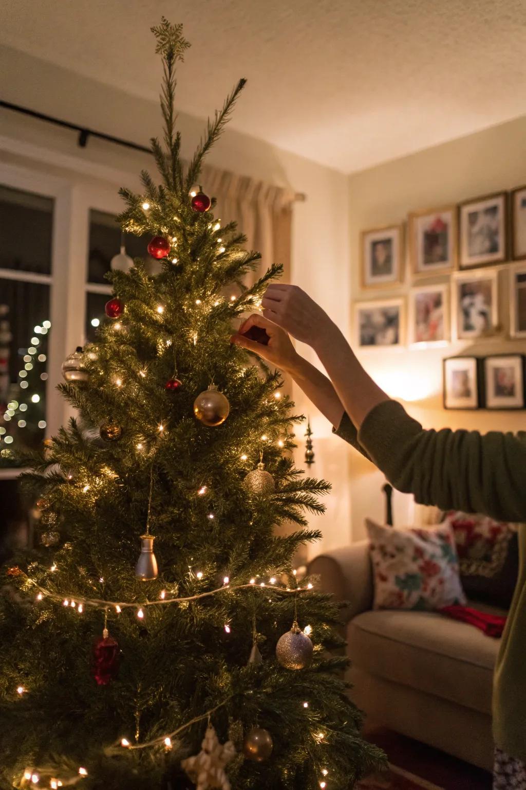 Fluffing the branches brings your tree to life.