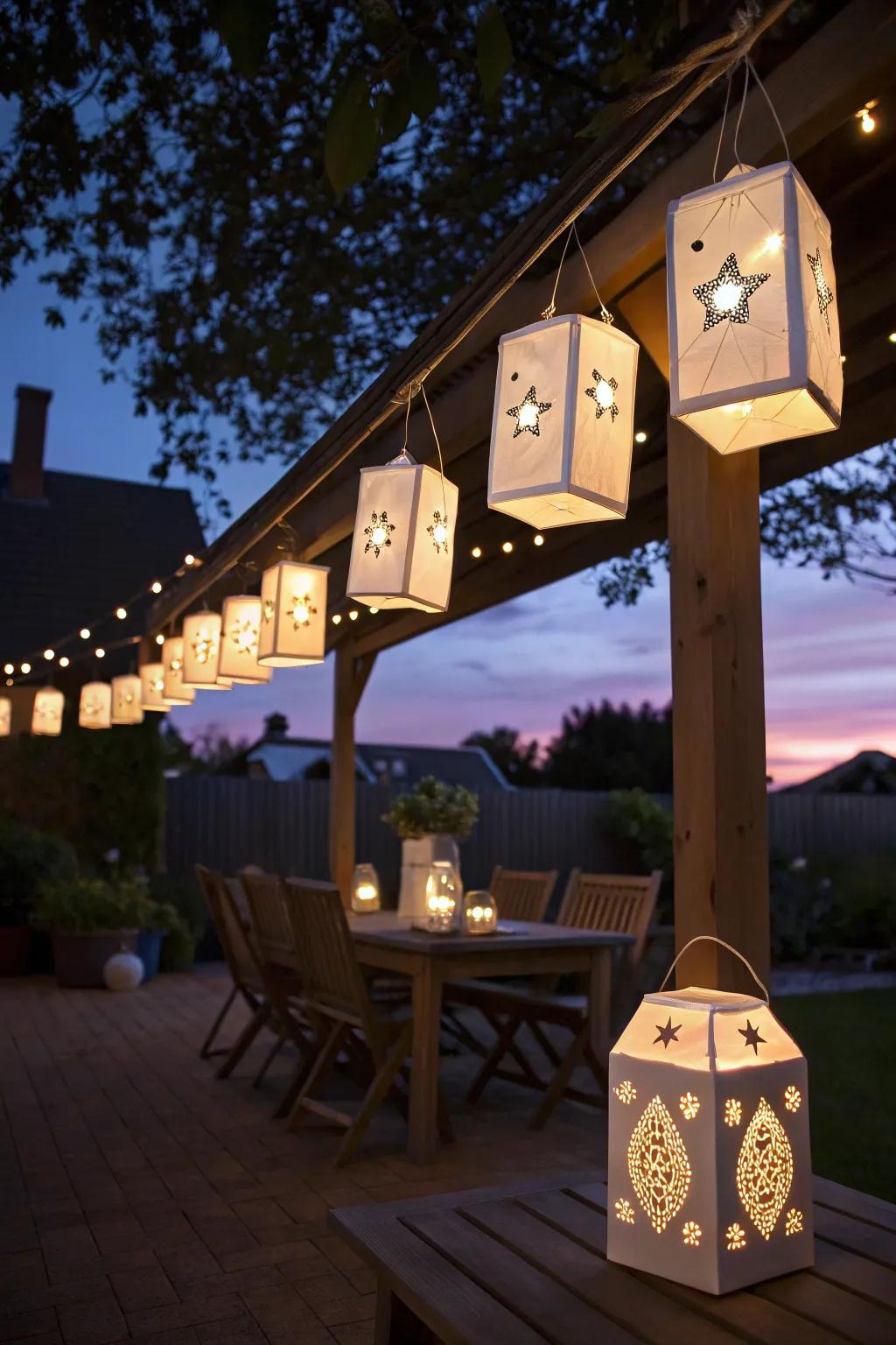 Illuminate your evenings with festive milk carton lanterns.