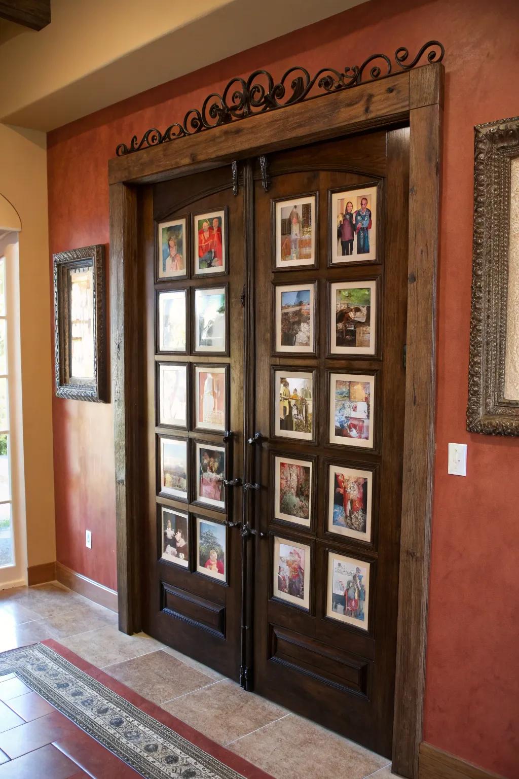 Transform your French doors into a captivating gallery of memories that sparks conversation and admiration.