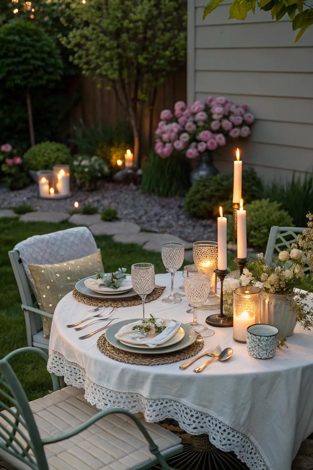 Create an intimate dining space for romantic meals.