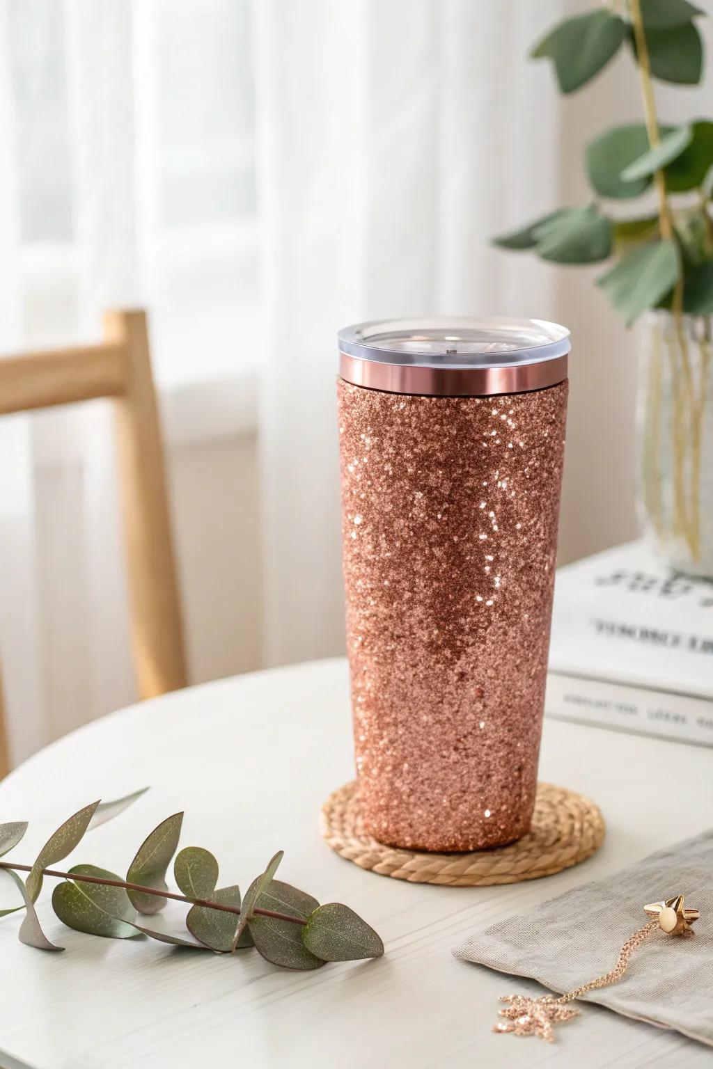 Elevate your drinkware with a touch of sparkle—discover the allure of chunky rose gold glitter for a chic, boho-inspired accent.
