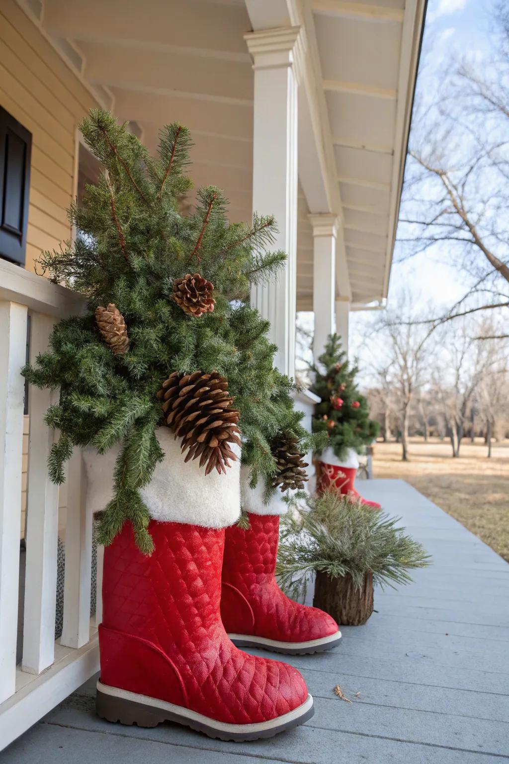 Welcome visitors with a festive porch display.