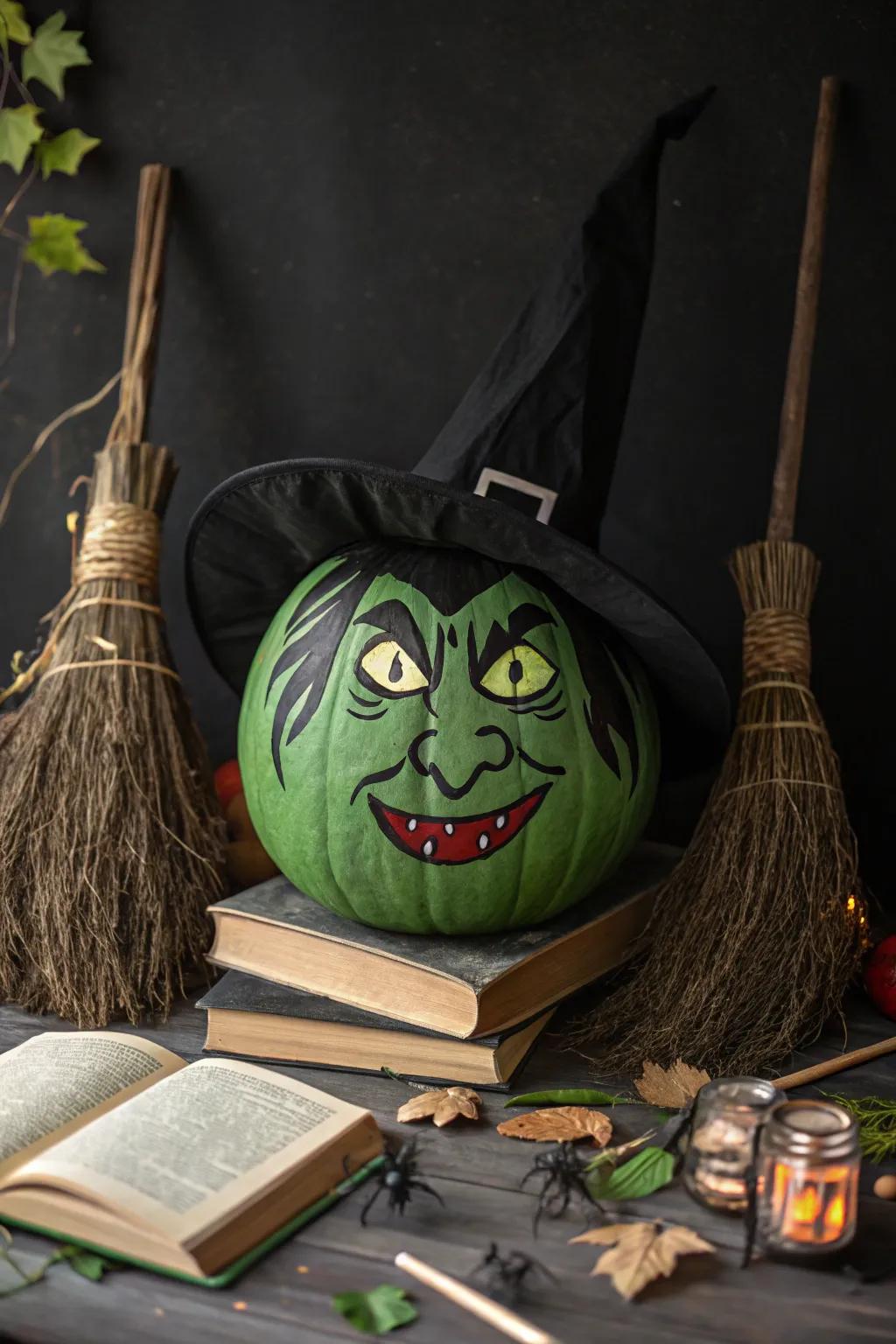 Witch-themed pumpkins are wickedly wonderful for Halloween.