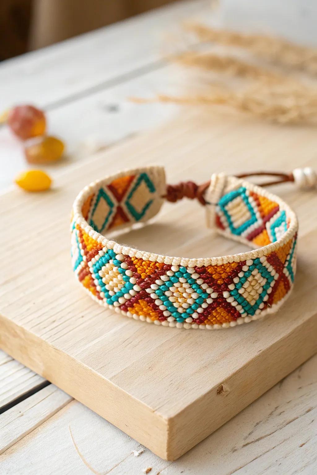 Embrace vintage vibes with this retro-inspired seed bead bracelet, a perfect fusion of nostalgia and boho elegance.