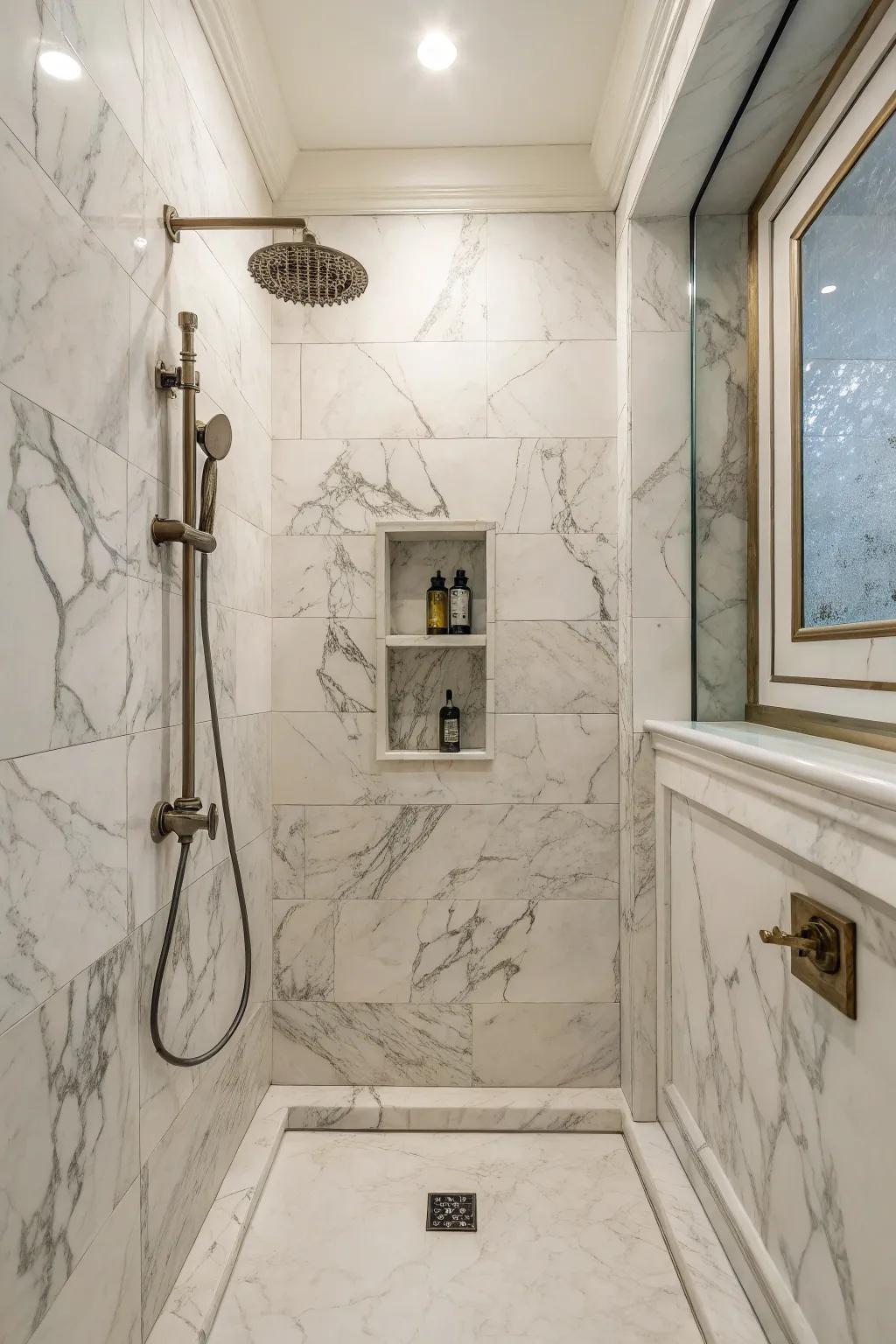 Marble niches offer seamless elegance and timeless beauty.