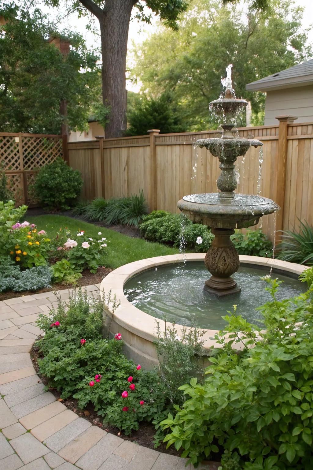 Water features add tranquility and a touch of elegance to your garden.