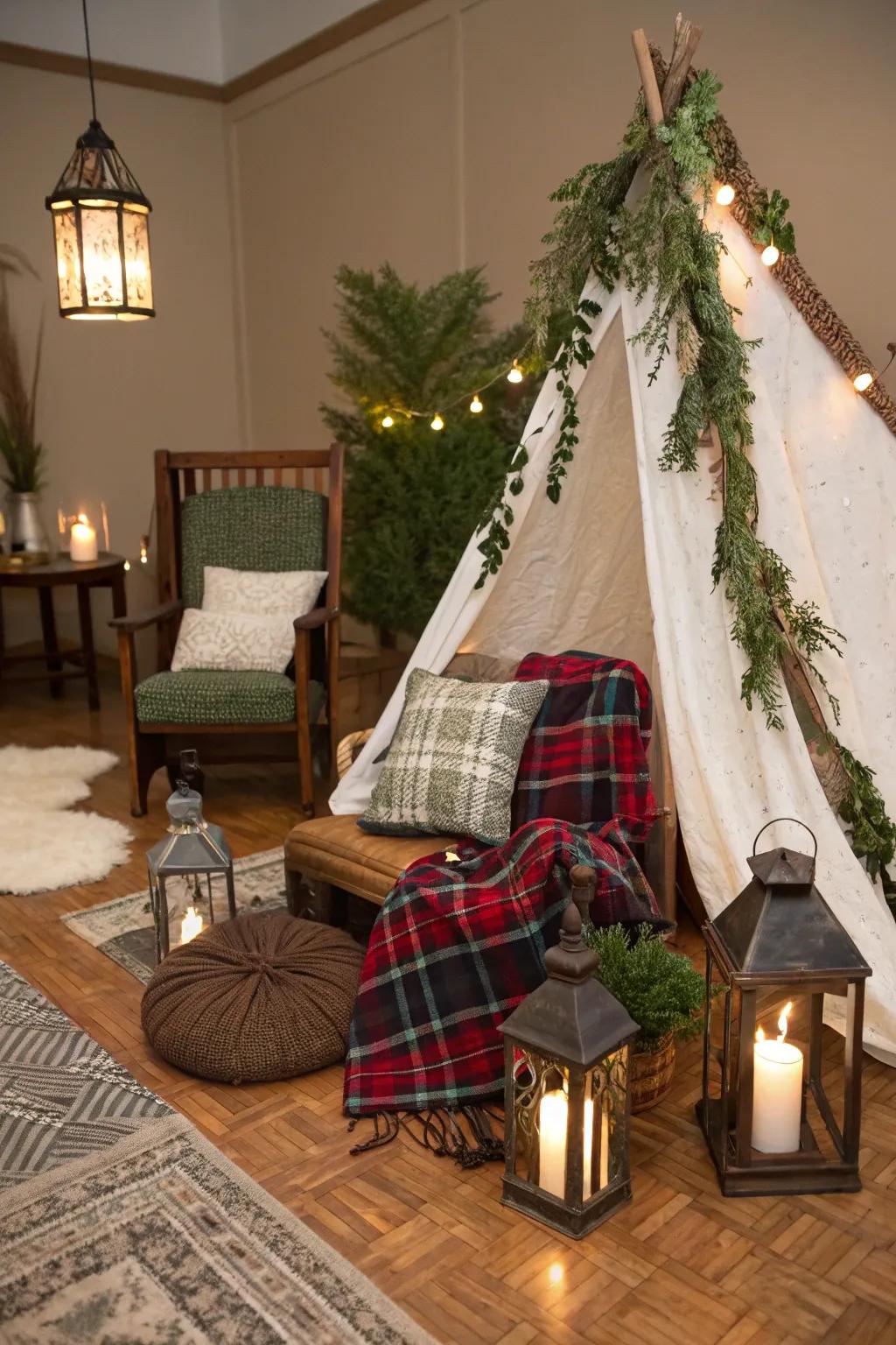 Bring the great outdoors inside with rustic decor and cozy camp vibes.