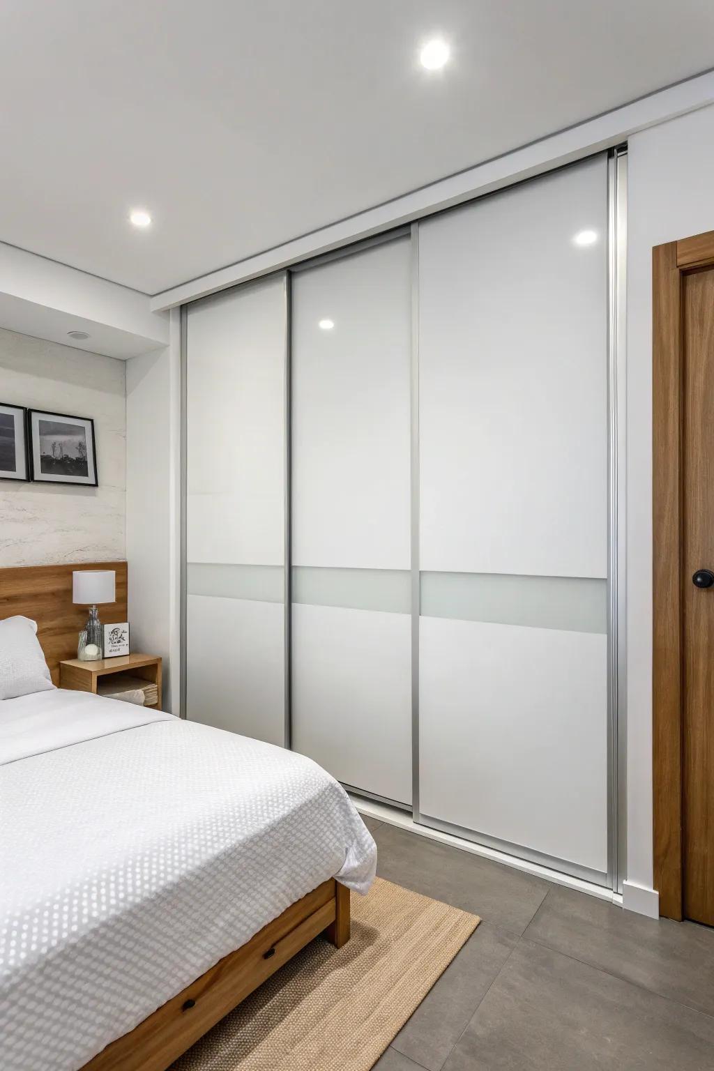 Minimalist sliding doors offer a clean and seamless aesthetic.