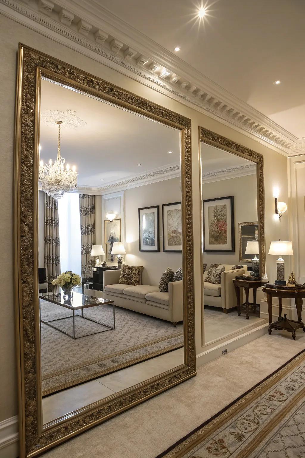 Mirrors can amplify natural light and create an illusion of more space.