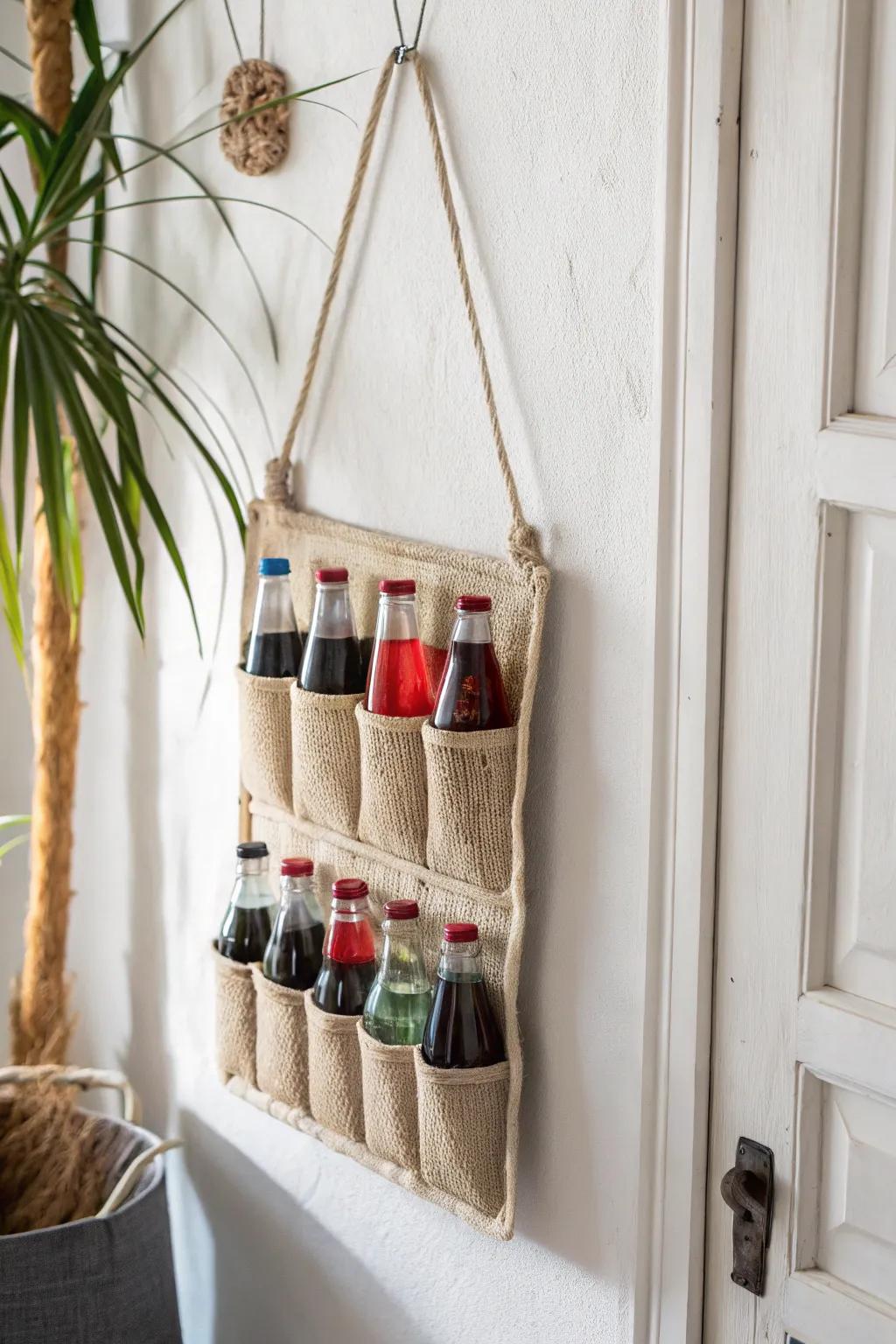 Innovative Storage: A Quirky Twist on Soda Bottle Organization