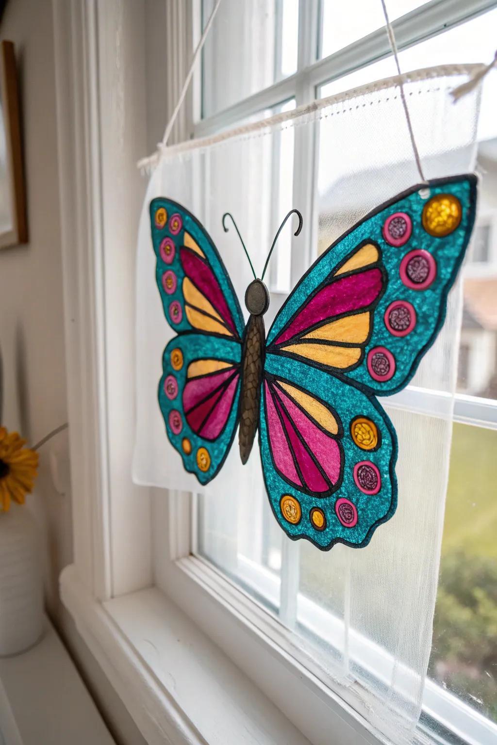 Bring the beauty of spring indoors with handcrafted butterfly window clings.