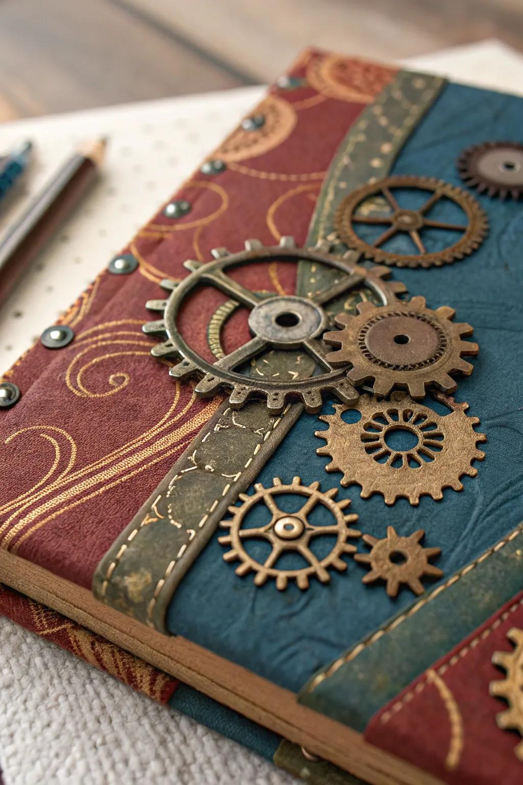 Dive into the world of steampunk with this stunning mixed media canvas masterpiece.