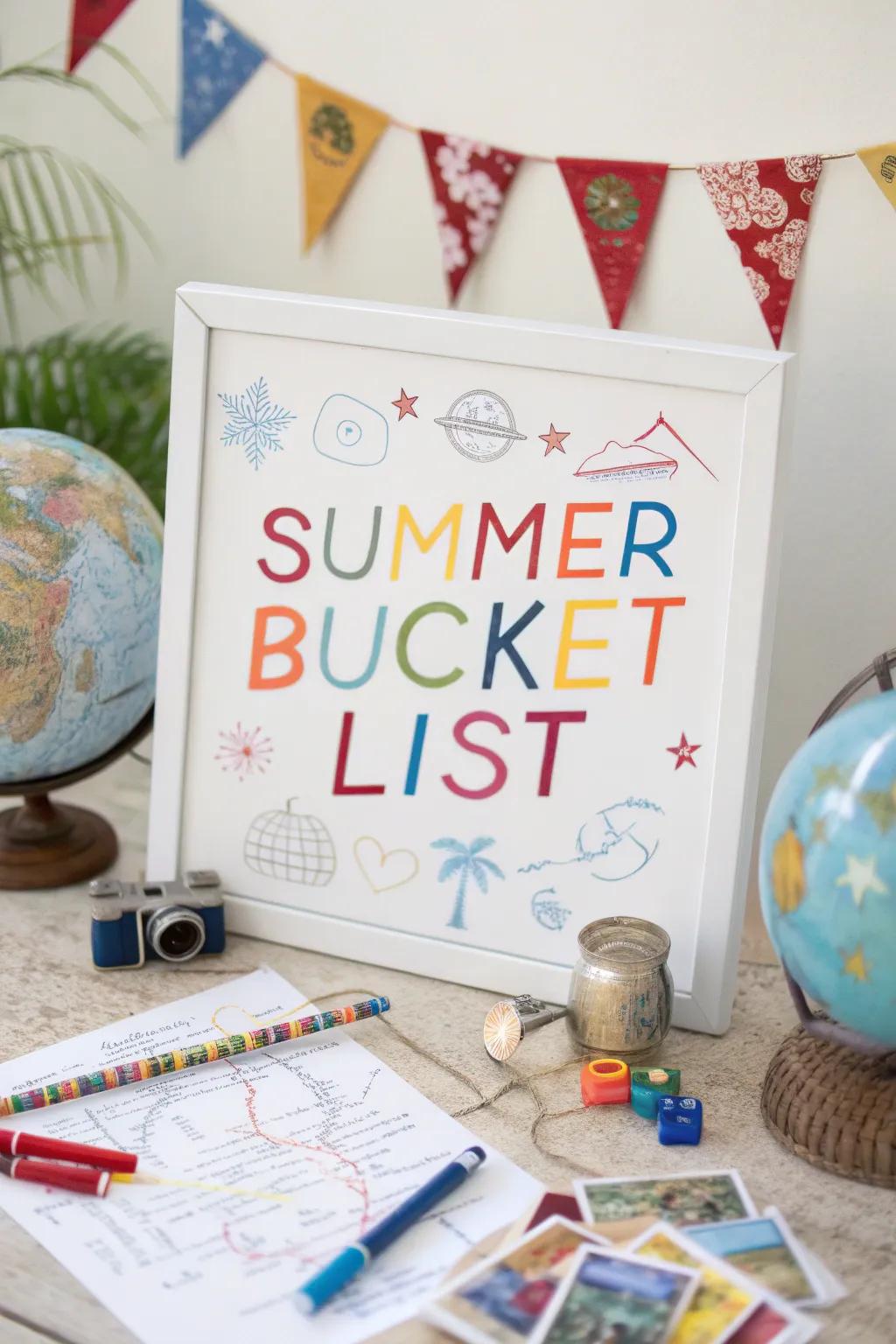 Keep your summer goals in sight with a dedicated bucket list board.