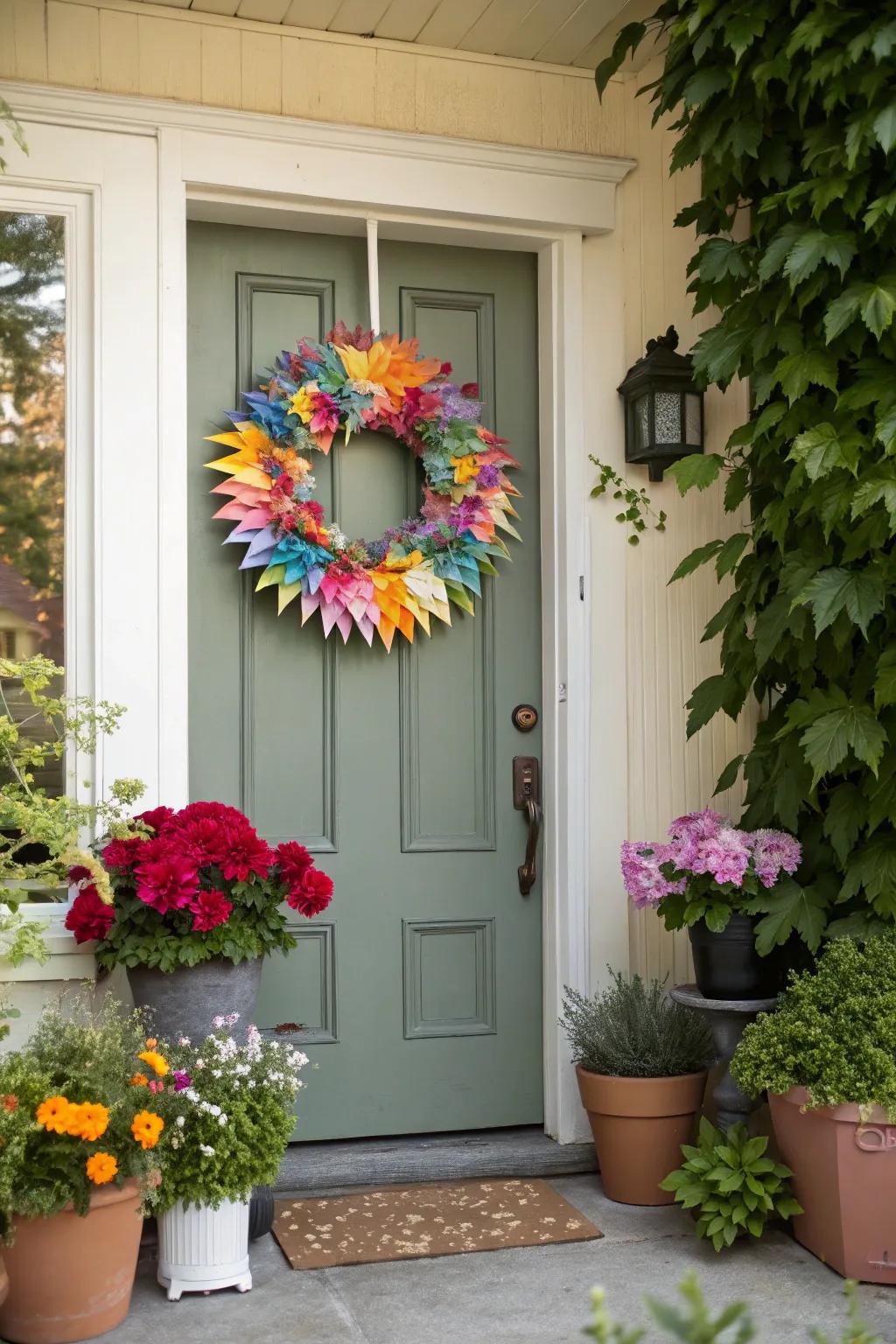 Welcome guests with a charming paper wreath.