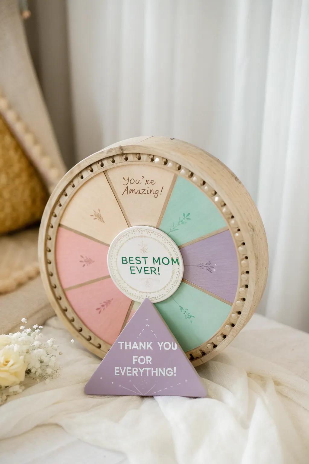 Spin the wheel of love and celebrate every reason she's the best mom ever!
