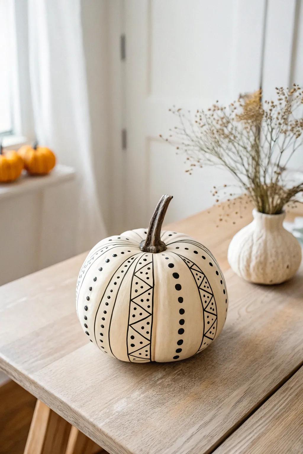 Embrace the beauty of simplicity with this minimalist pumpkin design, perfect for adding a touch of elegance to your autumn decor.