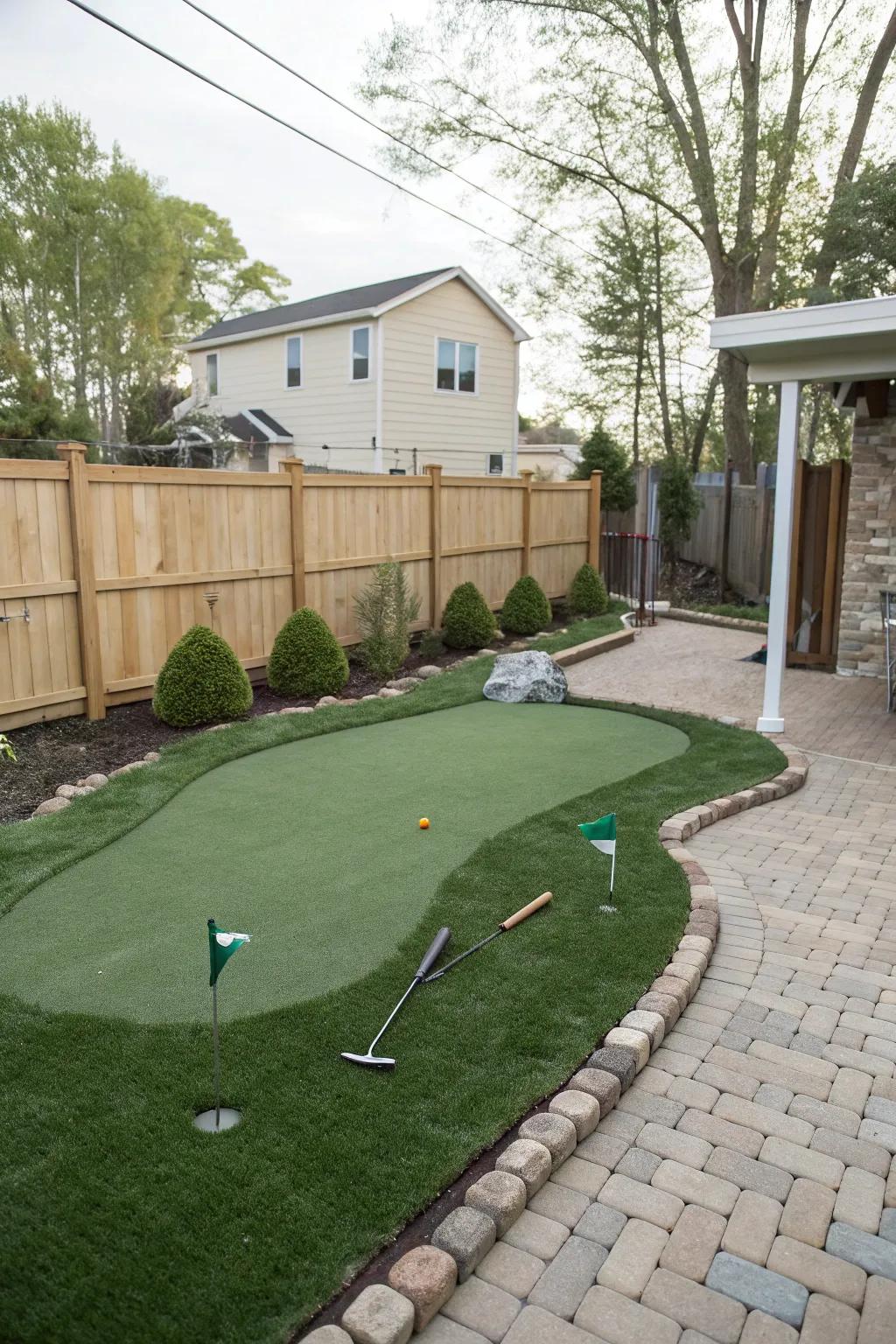 Practice your putting with a backyard green.