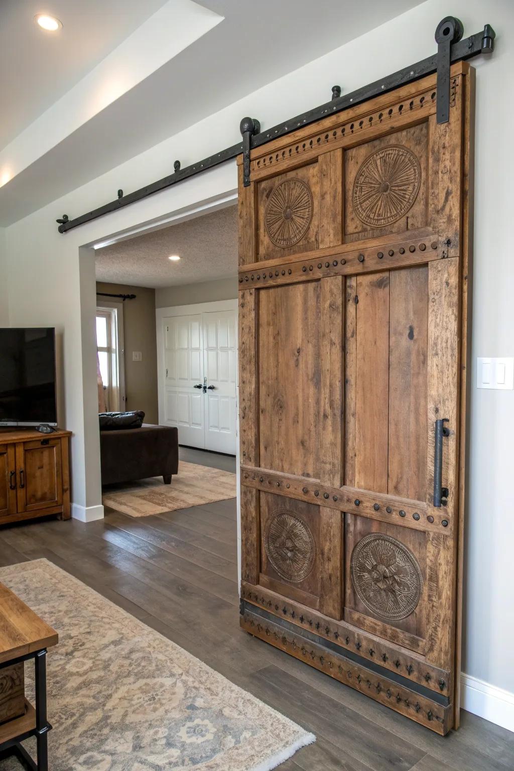 Transform your space with a rustic room divider: where vintage charm meets modern living.
