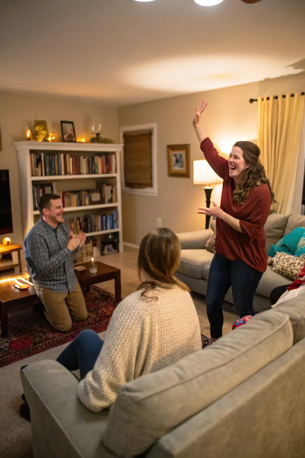 Act out your favorite romantic scenes with Love Story Charades.