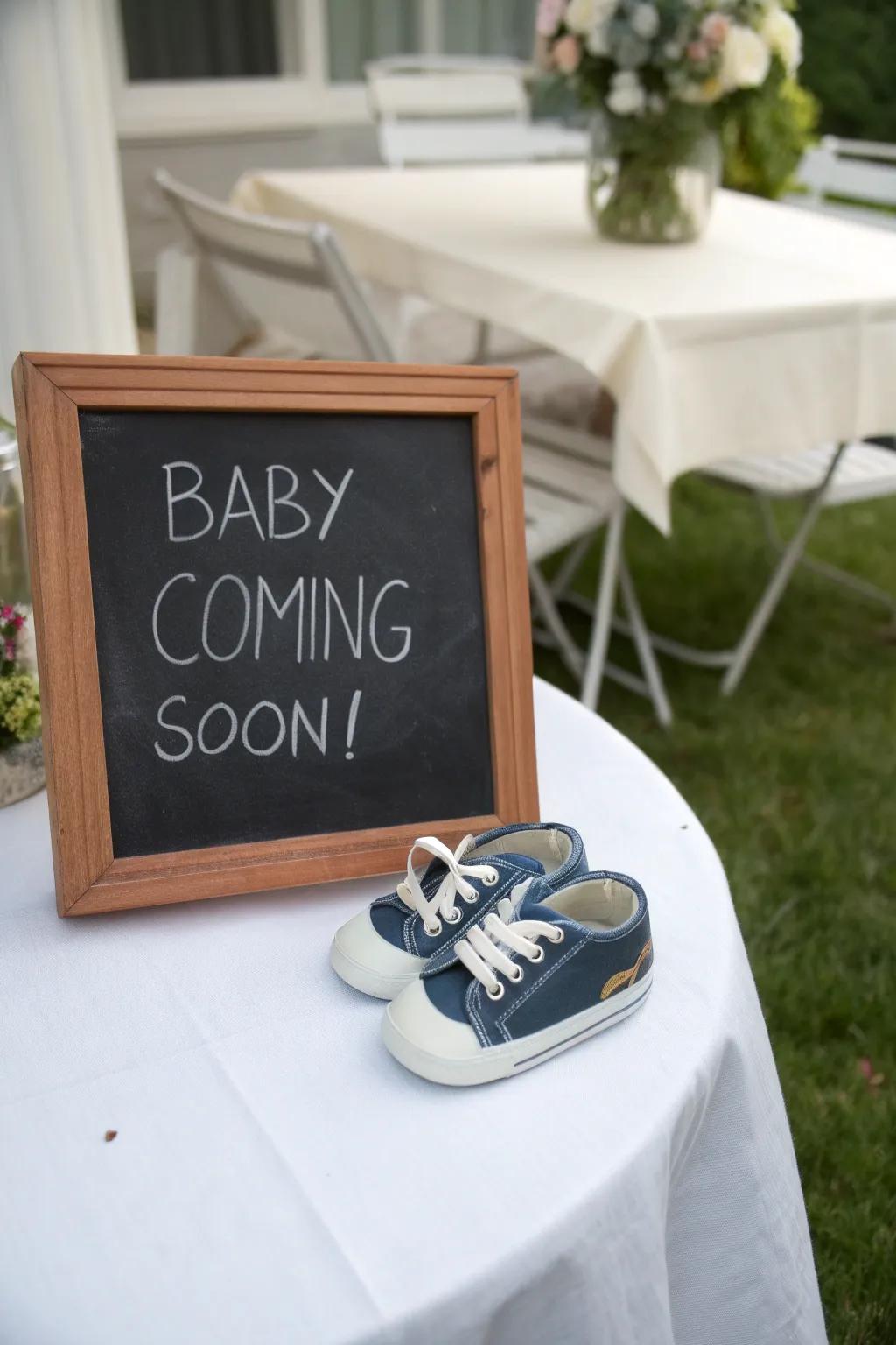 A simple and heartfelt way to reveal your baby news.