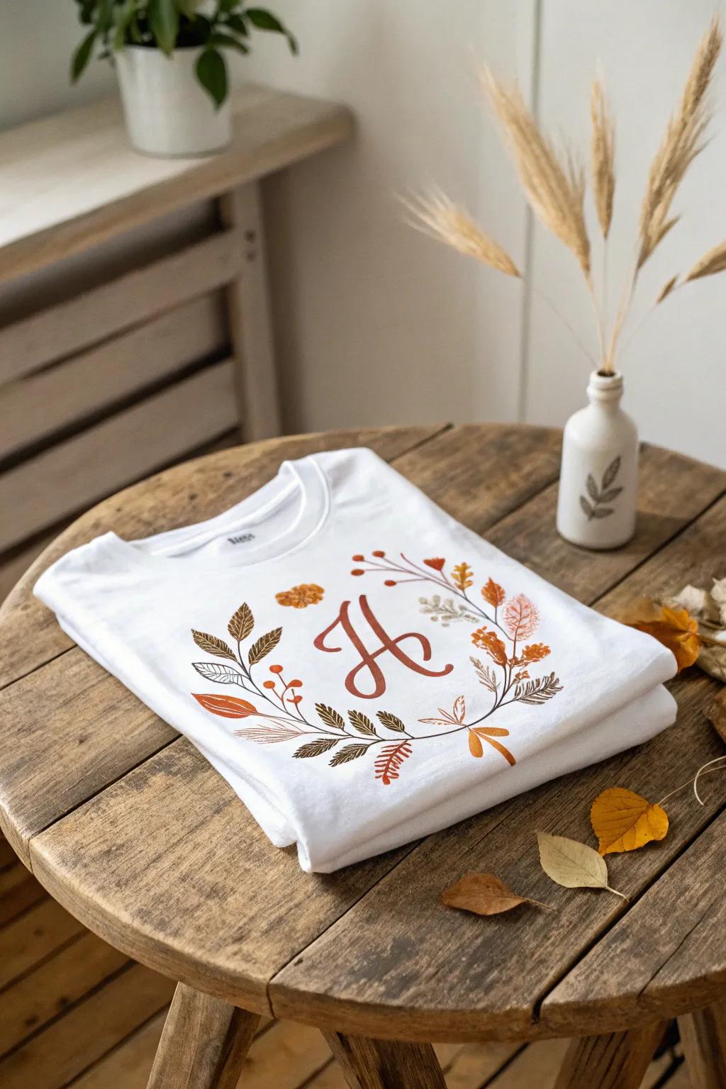 Add a personal touch to your fall wardrobe with a leafy monogram charm.