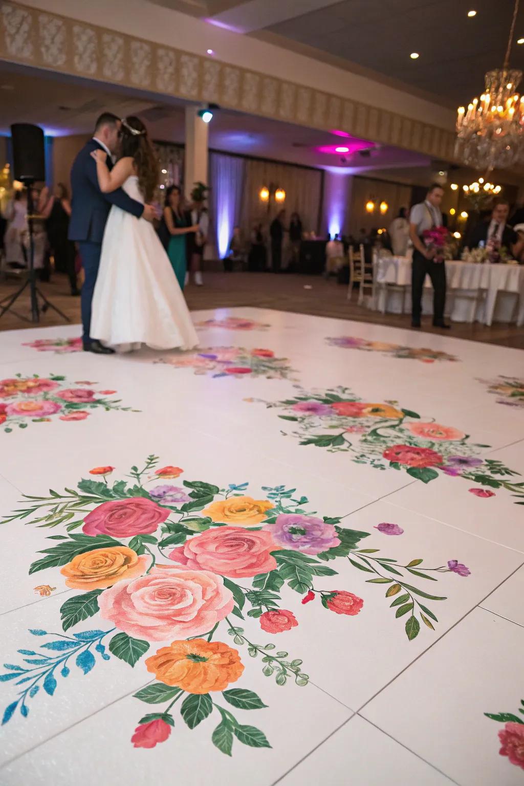 Enhance your dance floor with elegant floral designs.