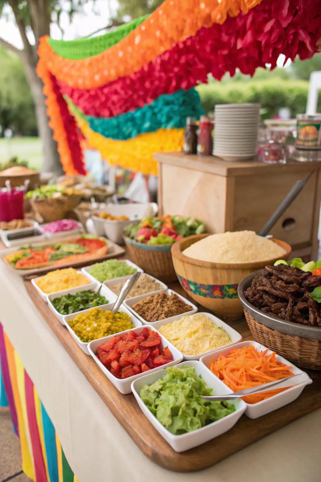 Interactive taco bar to delight and engage your wedding guests