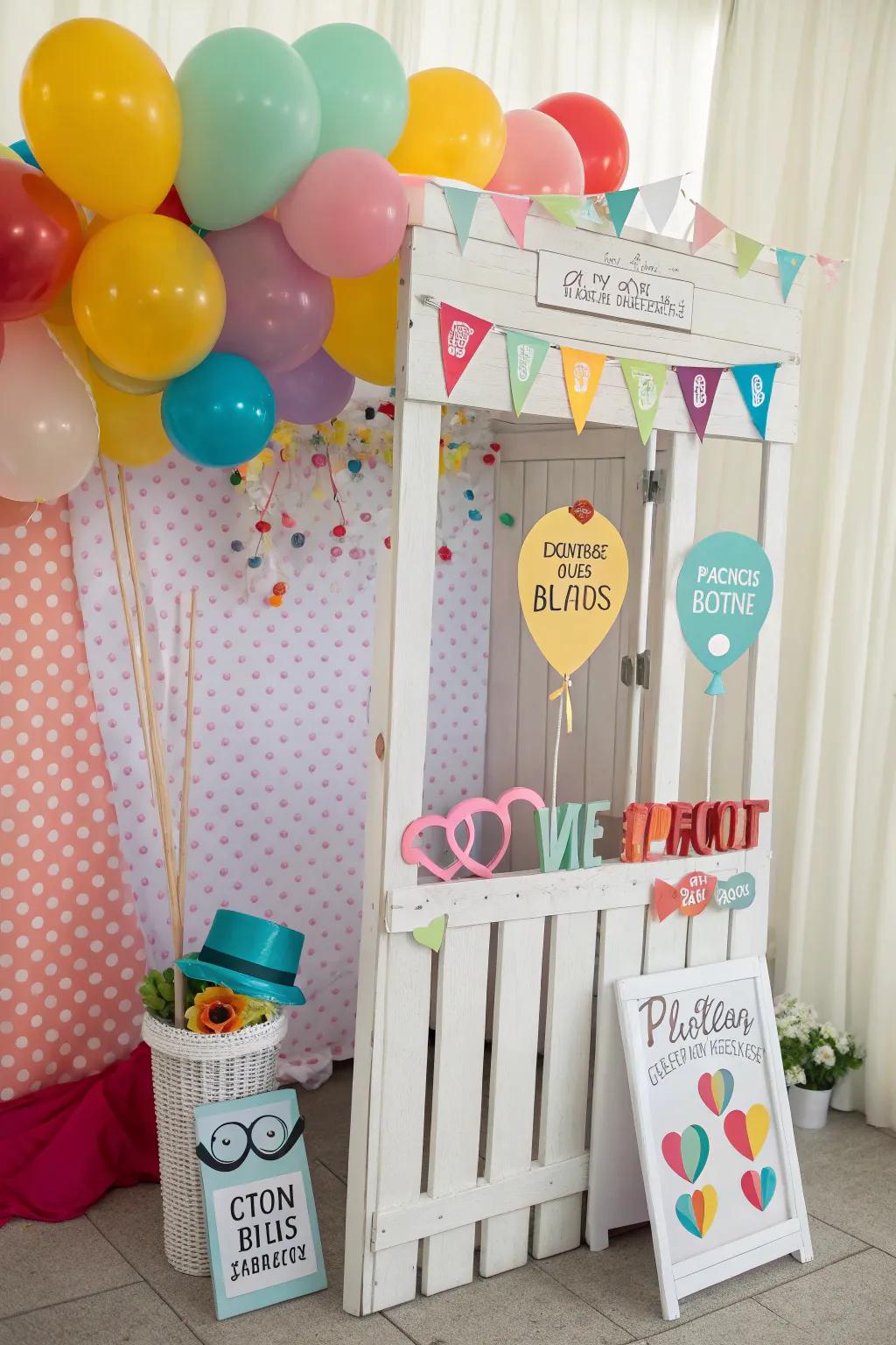 A playful photo booth setup perfect for capturing memories.