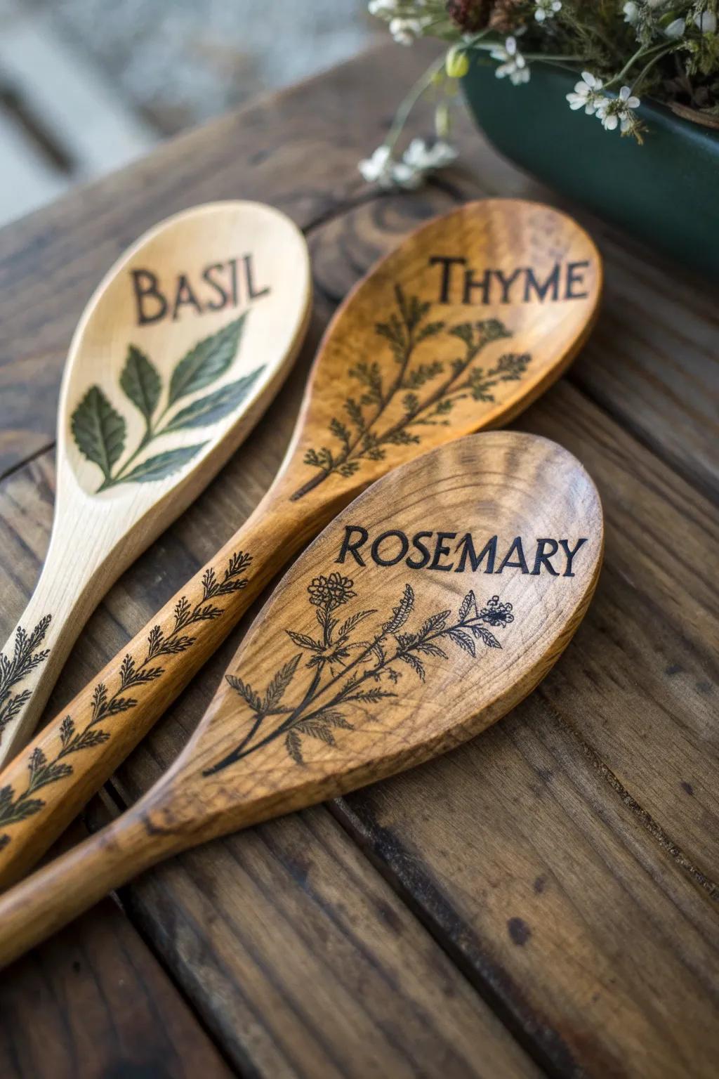 Craft Your Culinary Journey: Exquisite Wood Burned Spoons for the Kitchen Enthusiast.