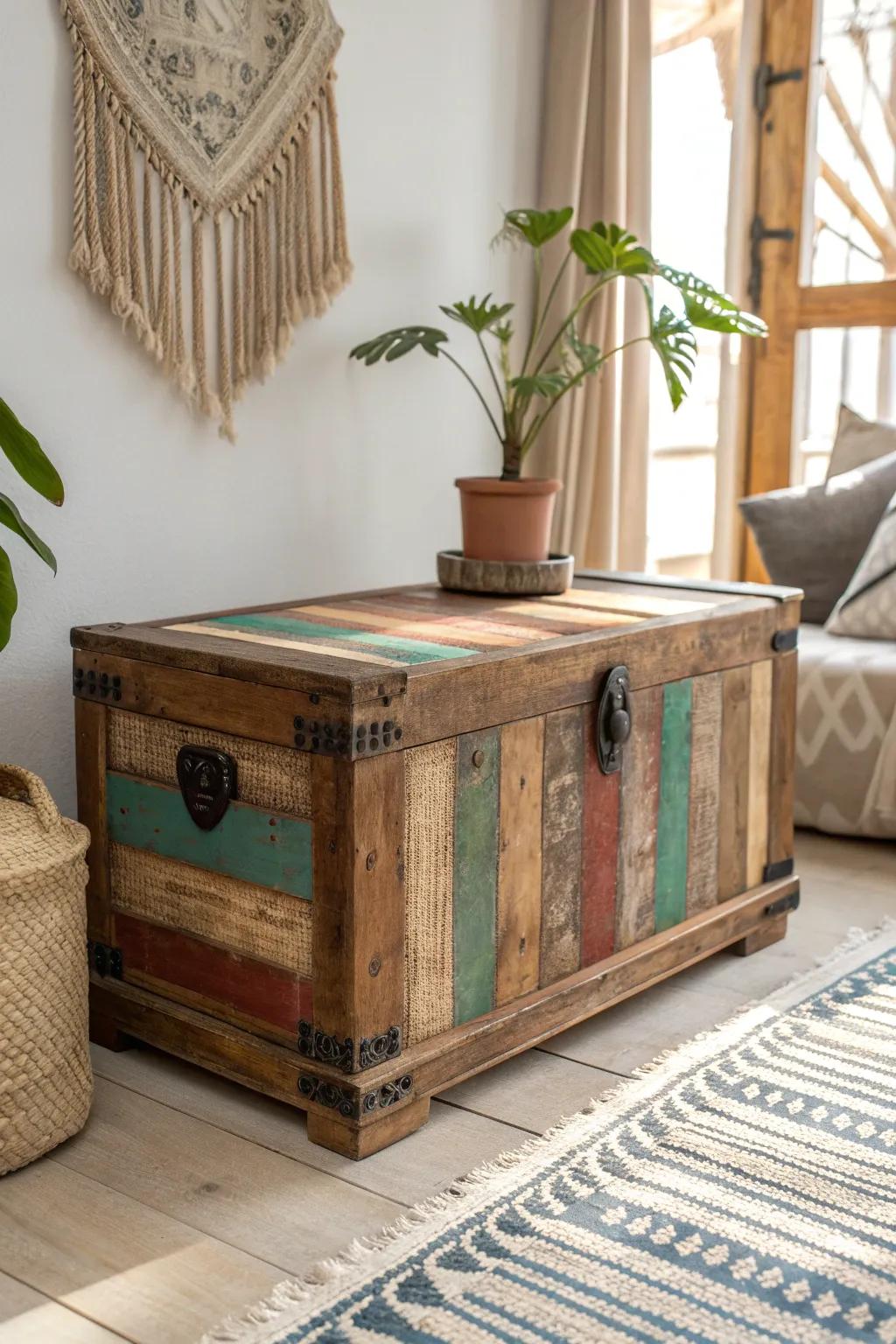 Transform your space with a vintage vibe—discover the charm of rustic distressing on wooden chests.